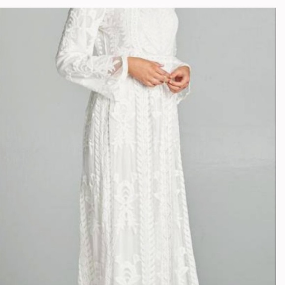 Orange Creek (M/L) White Boho Romantic Fairy Lace Overlay Feminine Maxi Dress - Picture 1 of 2
